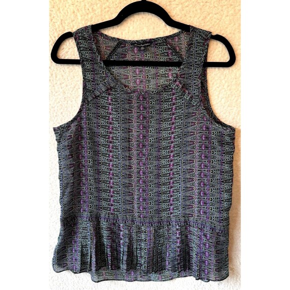 American Eagle Outfitters Sleeveless Blouse Medium Multicolor Light Weight Sheer - Picture 1 of 10